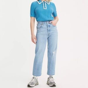 {Levi's} "Ribcage Straight Ankle in Samba Done" Premium Quality Denim Jeans